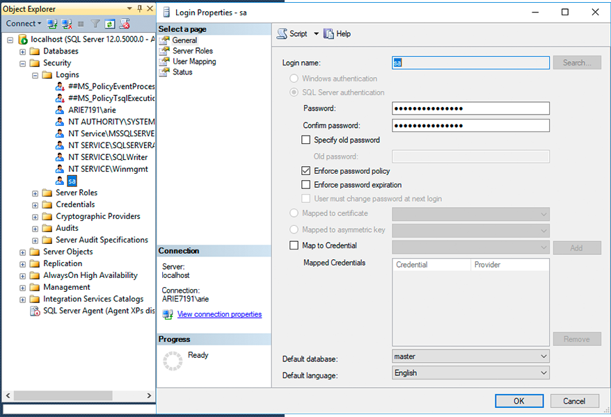 Setup SQL Server - SkatingApp Docs